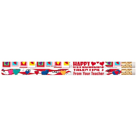 Musgrave Pencil Co Happy Valentine From Your Teacher Motivational Pencils, PK144, 144PK 2518